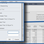 Screenshot of Acumatica ERP parametric filtering navigation.