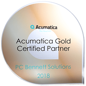 Acumatica Gold Certified Partner PC Bennett Solutions 2018 award.