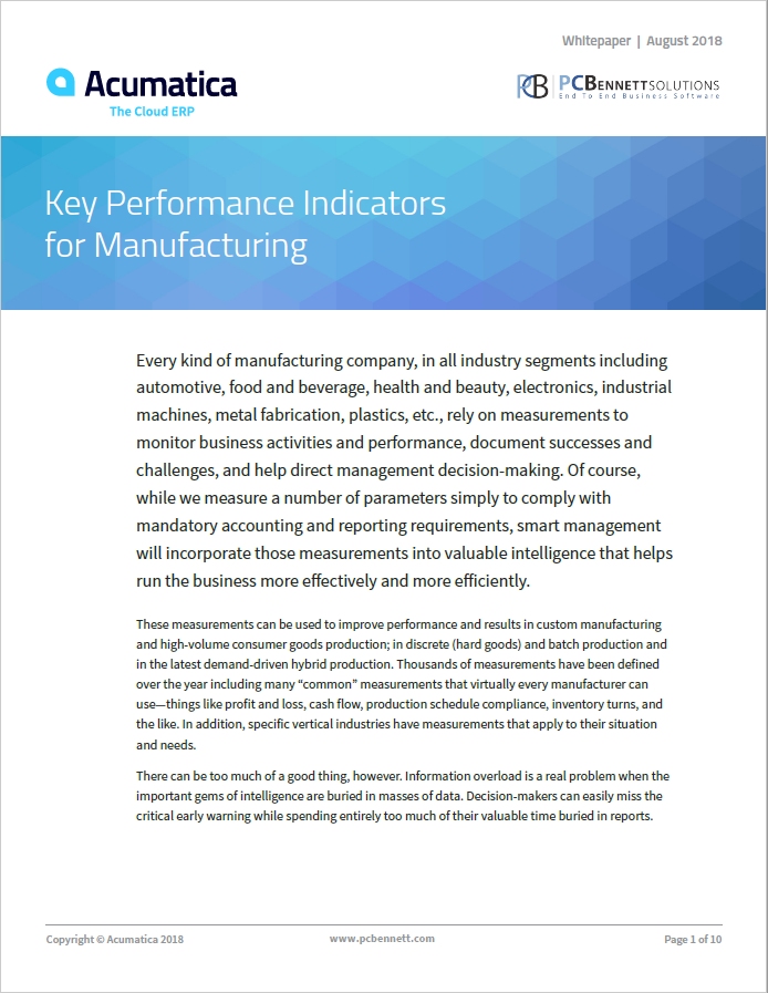 Acumatica Whitepaper - Manufacturing KPIs Feature Image.