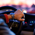 Close up view of man driving car.