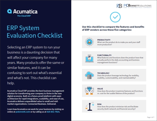 ERP System Evaluation Checklist.