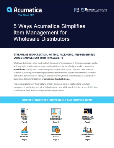 5 Ways Acumatica Simplifies Item Management for Wholesale Distributors eBook