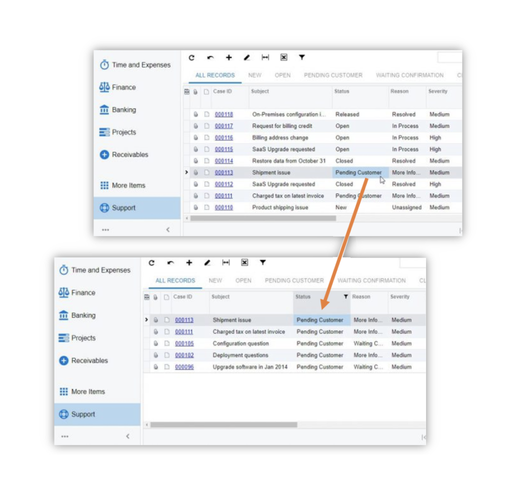 Screenshot of Time and Expenses dashboard.