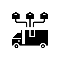 Black distribution icon.