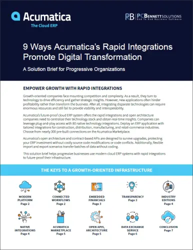 9 Ways Acumatica's Rapid Integrations Promote Digital Transformation thumbnail.