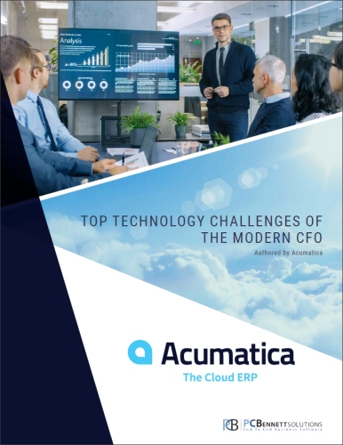 Top Technology Challenges of the Modern CFO ebook thumbnail.