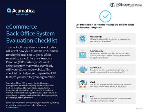 eCommerce Back-Office System Evaluation Checklist.