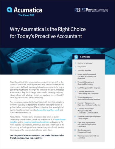 Why Acumatica is the Right Choice for Today’s Proactive Accountant