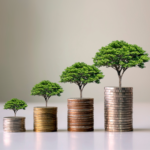 How to Thrive in a Disruptive, Yet Fragile Economy. Image of trees growing with in tandem with growth of money.