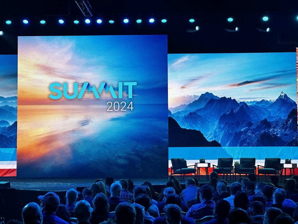 Visual of the welcome screen at Acumatica Summit 2024.