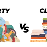 Illustration of a pile of dirty clothes and neatly folded clean clothes as a representation of why data integrity is crucial for ERP systems.